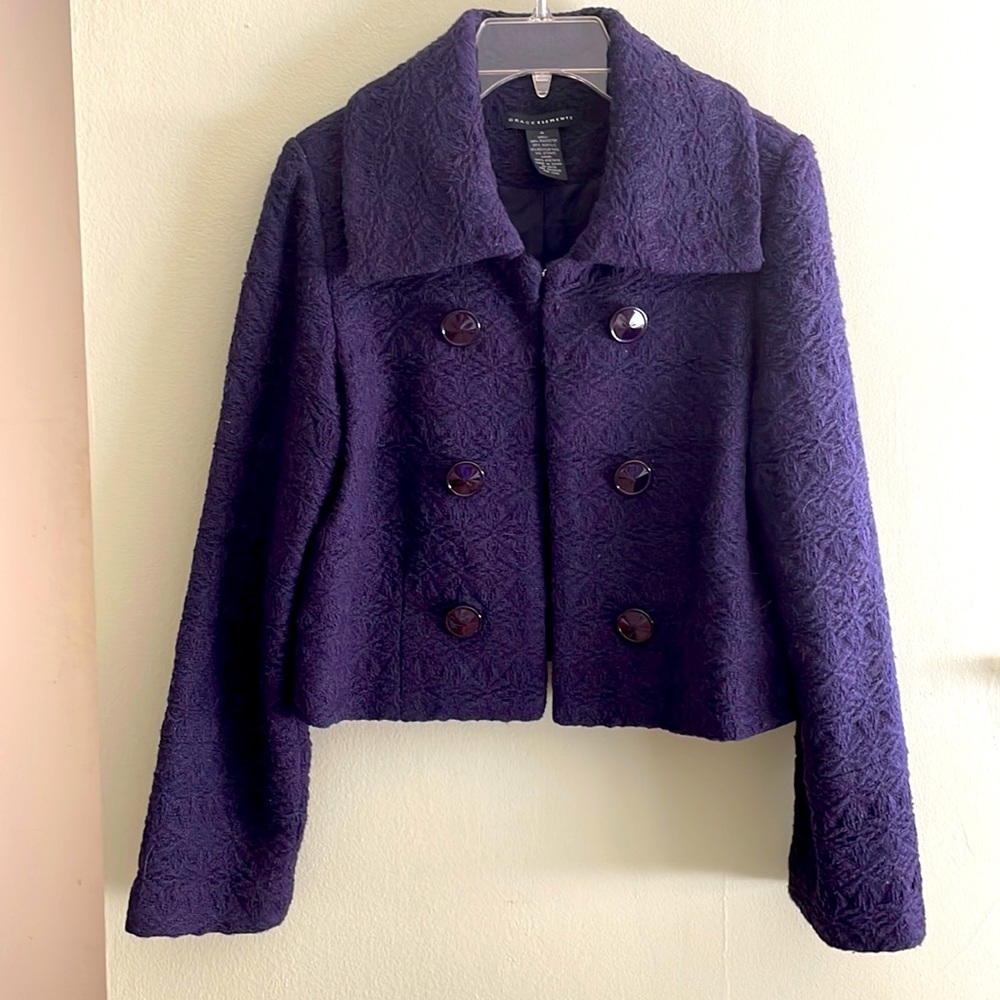 Grace Elements Purple cropped Dress Jacket